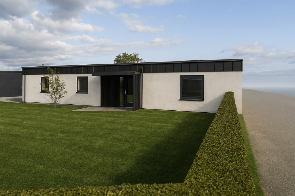 Arkitekttegnet tilbygning i Bjerringbro